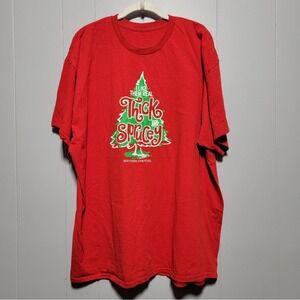 Red‎ Graphic T-Shirt with Christmas Tree Design 🌼